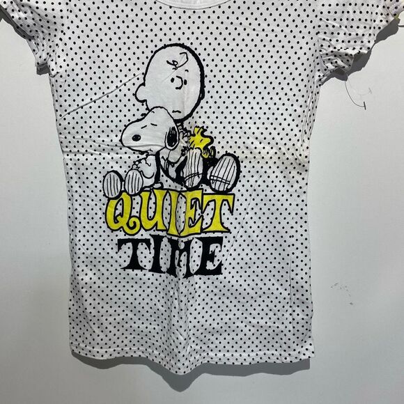 Peanuts Women's Multicolor Charlie Brown Snoopy Quiet Time T-Shirt Small NWOT - Picture 2 of 8